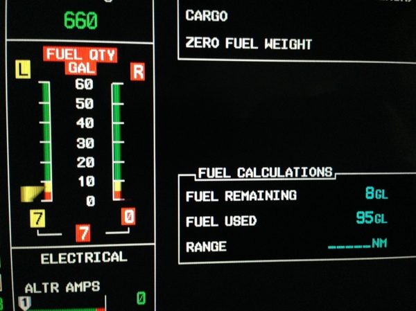 Piper Matrix fuel gauge